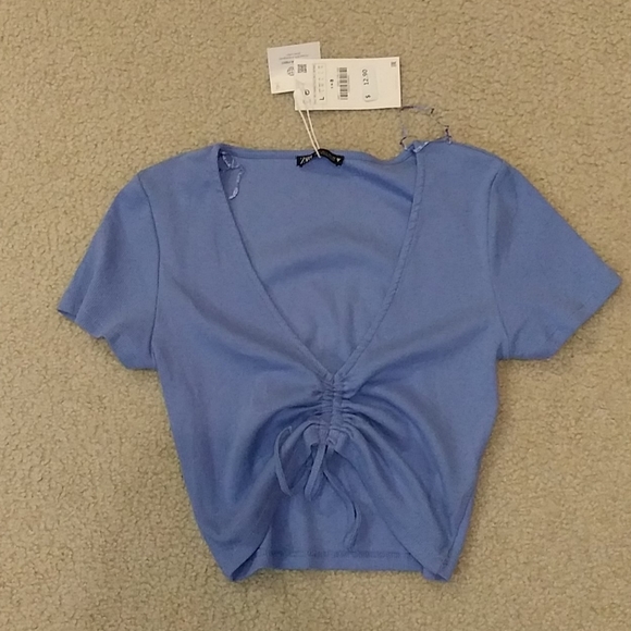 Zara Tops - Zara Gathered Crop Top